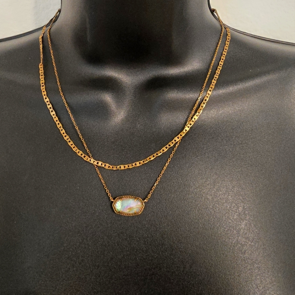 *Rare* Kendra Scott Elisa Multi Strand Abalone Vintage Gold